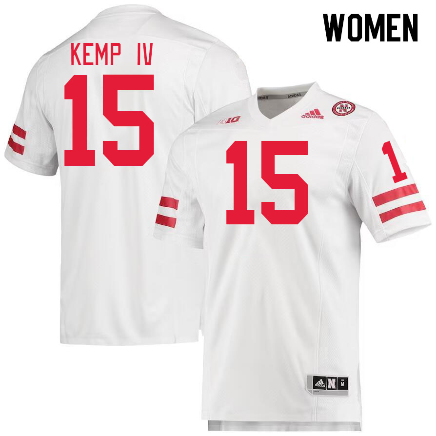 Women #15 Billy Kemp IV Nebraska Cornhuskers College Football Jerseys Stitched Sale-White - Click Image to Close